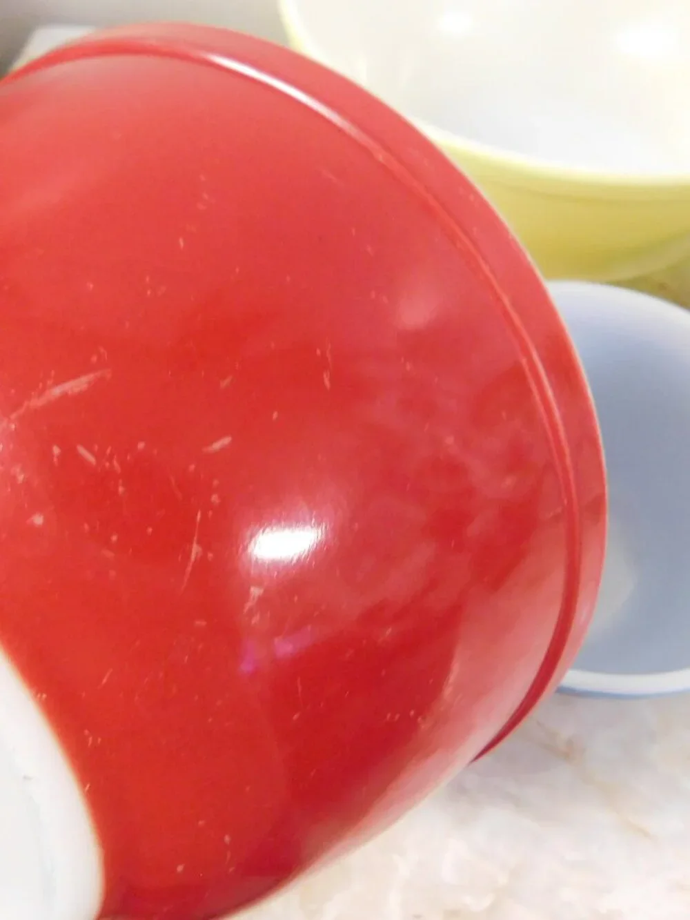 Vintage Pyrex Primary Colors 4 pc Nesting Mixing Bowl Set USA